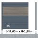 Kit clôture aluminium poteau sur platines - BAHIA & CRUZ Argent H-1,8m