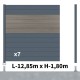 Kit clôture aluminium poteau sur platines - BAHIA & CRUZ Argent H-1,8m