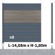 Kit clôture aluminium poteau sur platines - BAHIA & CRUZ Argent H-1,8m