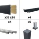 Kit clôture aluminium poteau sur platines - BAHIA & CRUZ Cèdre H-1,8m