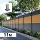 Kit clôture aluminium poteau sur platines - BAHIA & CRUZ Cèdre H-1,8m