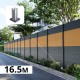 Kit clôture aluminium poteau sur platines - BAHIA & CRUZ Cèdre H-1,8m