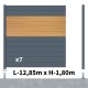Kit clôture aluminium poteau sur platines - BAHIA & CRUZ Cèdre H-1,8m