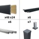 Kit clôture aluminium poteau sur platines - BAHIA & CRUZ Cèdre H-1,8m