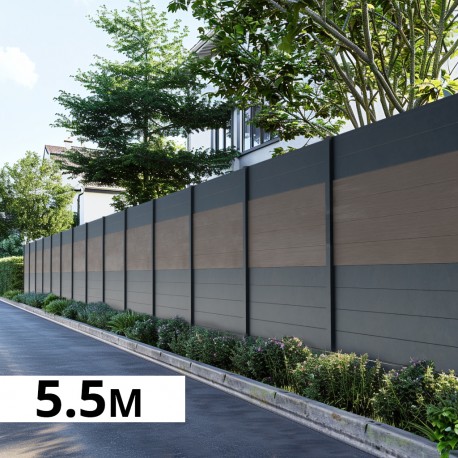 Kit clôture aluminium poteau à sceller - BAHIA & CRUZ Argent H-1,8m