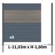 Kit clôture aluminium poteau à sceller - BAHIA & CRUZ Argent H-1,8m