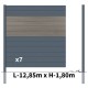 Kit clôture aluminium poteau à sceller - BAHIA & CRUZ Argent H-1,8m