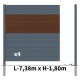 Kit clôture aluminium poteau à sceller - BAHIA & CRUZ Ipé H-1,8m