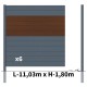 Kit clôture aluminium poteau à sceller - BAHIA & CRUZ Ipé H-1,8m