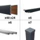Kit clôture aluminium poteau à sceller - BAHIA & CRUZ Ipé H-1,8m