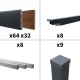 Kit clôture aluminium poteau à sceller - BAHIA & CRUZ Ipé H-1,8m