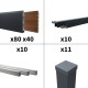 Kit clôture aluminium poteau à sceller - BAHIA & CRUZ Ipé H-1,8m