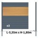 Kit clôture aluminium poteau à sceller - BAHIA & CRUZ Cèdre H-1,8m
