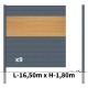 Kit clôture aluminium poteau à sceller - BAHIA & CRUZ Cèdre H-1,8m