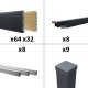 Kit clôture aluminium poteau à sceller - BAHIA & CRUZ Cèdre H-1,8m