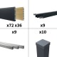 Kit clôture aluminium poteau à sceller - BAHIA & CRUZ Cèdre H-1,8m