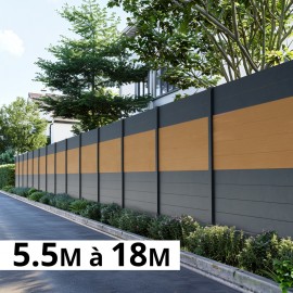 Kit clôture aluminium poteau à sceller - BAHIA & CRUZ Cèdre H-1,8m