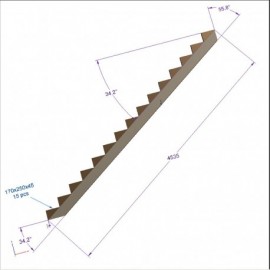 Limon 15 marches escalier H 2,5m