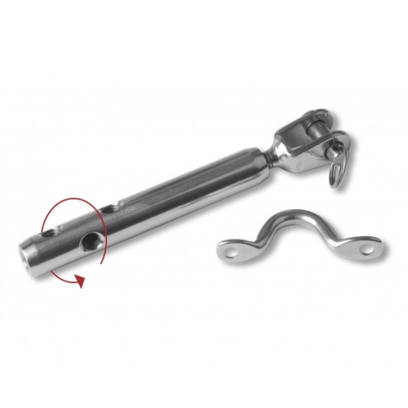 Tendeur Pour Câble 4mm FP INOX - Fixation Manuelle Sur Poteau 42.4mm - Inox Satiné A4 Pour Garde-corps Extérieur