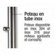 Poteau inox fixation à plat garde-corps - OXYNOV