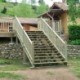 Installation escalier avec 2 limon 7 marches vue de face