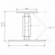 Plan et dessin Pied de poteau réglable sur platine en acier galvanisé 90x90mm