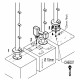 Goujon d'ancrage pour fixation poteau sur sol béton (4 pièces)