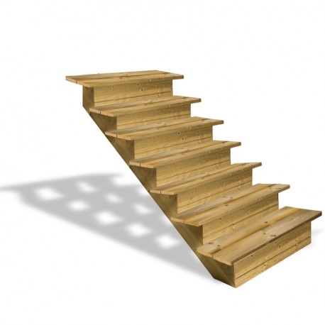 Escalier en bois 7 marches avec contremarches