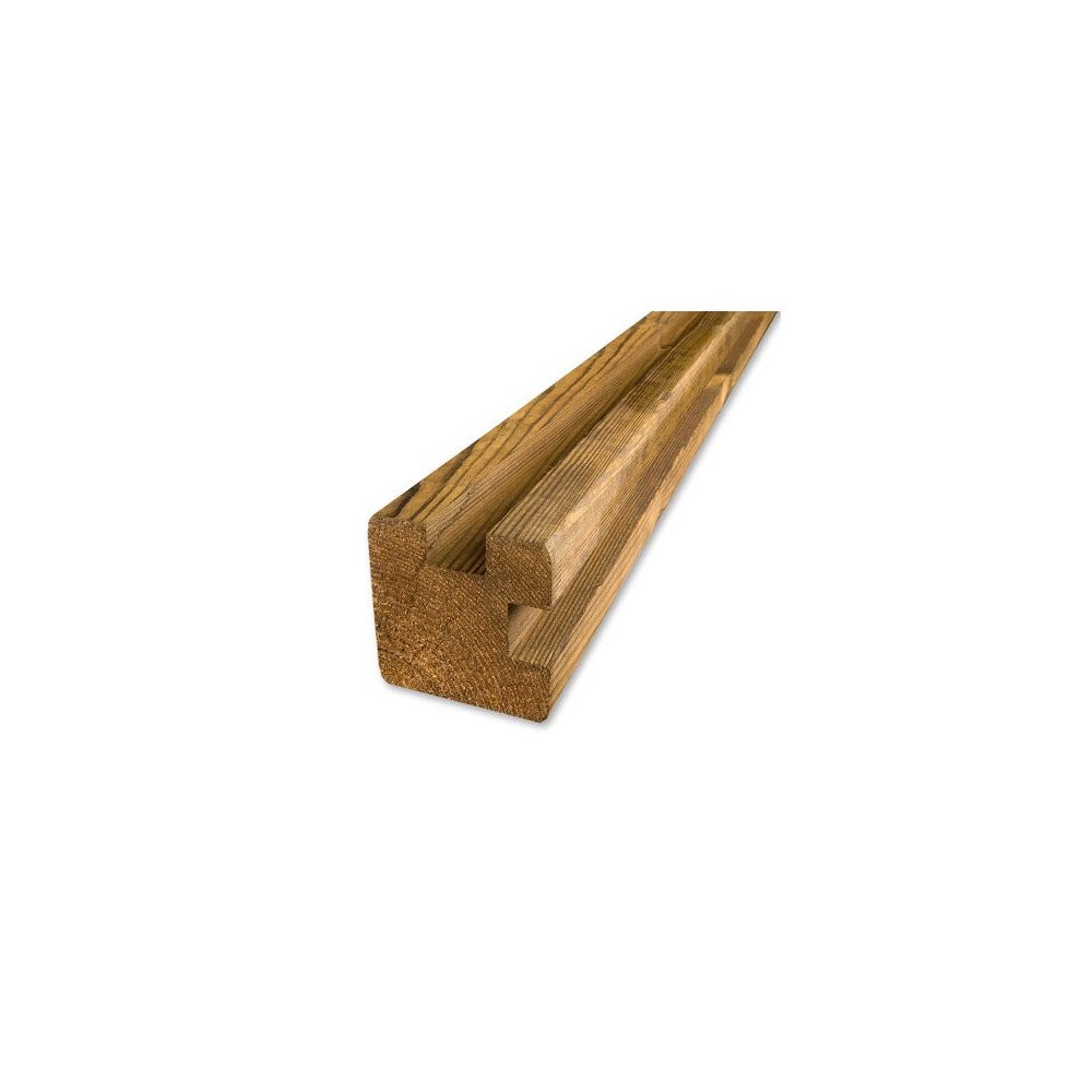 Poteau garde-corps carré bois sapin brut, H.106.3x l.7, P.7 cm