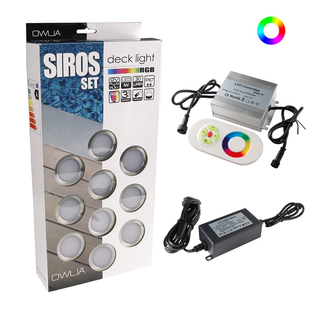 Spots LED de terrasse SIROS à encastrer D 60mm + Transfo 30W