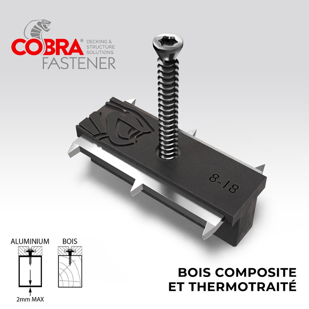 Clip Cobra Hybrid - Lame de terrasse Alto - Deck-Linea