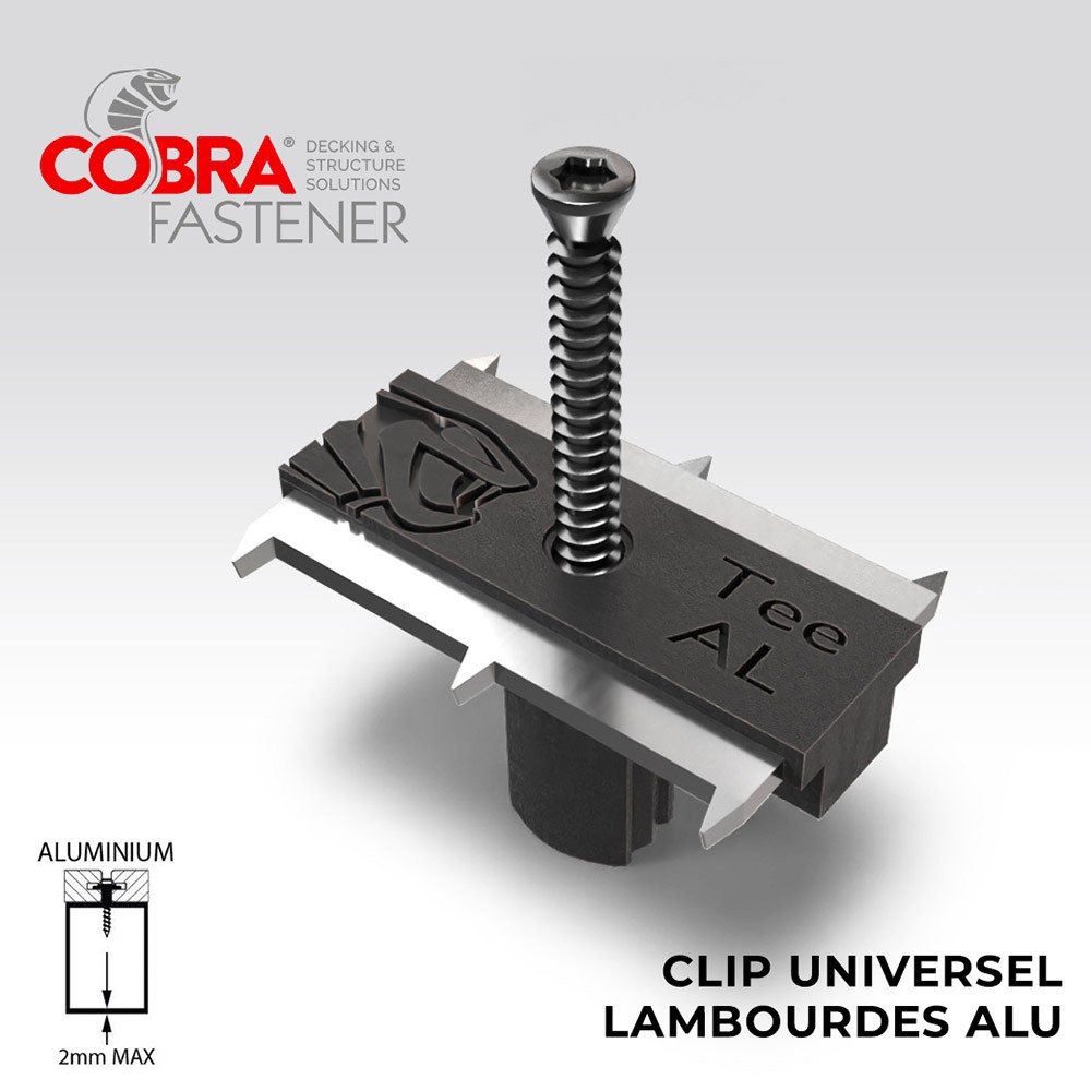 Cobra TEE Al - clipTerrasse UNIVERSEL pour structure Aluminiun STRUCTURAL