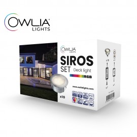 10 Spots SIROS RGB + Telecommande + Transfo 30W - Owlia