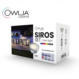 10 spots SIROS RGB, télécommande et transfo - OWLIA