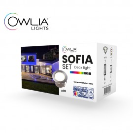 10 spots SOFIA RGB, télécommande et transfo - OWLIA