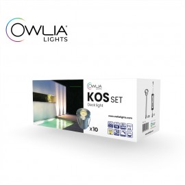 10 Spots KOS blanc chaud + Transfo 30W - Owlia