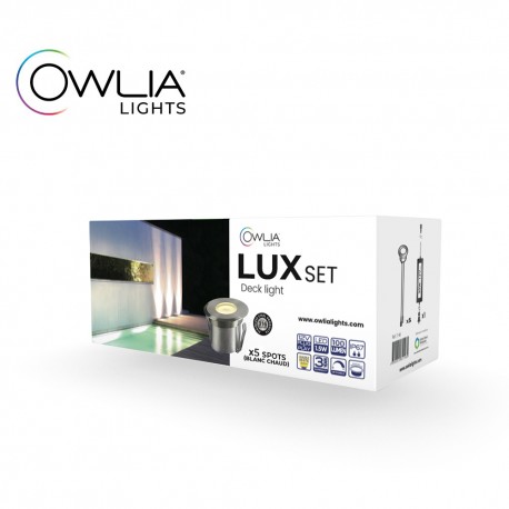 5 spots LUX blanc et transfo - OWLIA