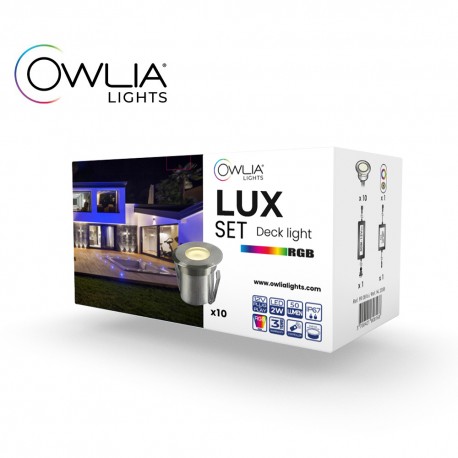 10 spots LUX RGB, télécommande et transfo - OWLIA