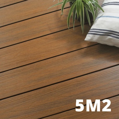 Kit terrasse composite PRIMO 10m2 - Teck