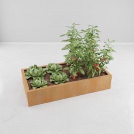 Carre potager corten module rectangle h 50 cm