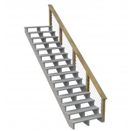 Kit garde-corps escalier 15 marches - JERSEY L-4,6m