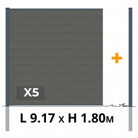 Kit clôture composite RIO Anthracite 9.17m