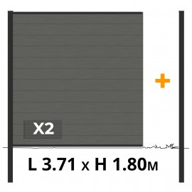 Kit clôture composite RIO Anthracite 3,71m - poteaux noir
