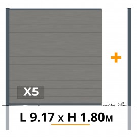 Kit clôture composite RIO Platine 9.17m