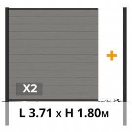 Kit clôture composite RIO Platine 3,71m - poteaux noir