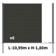 Kit clôture composite poteau à sceller - RIO Anthracite H-1,8m