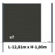 Kit clôture composite poteau à sceller - RIO Anthracite H-1,8m