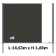 Kit clôture composite poteau à sceller - RIO Anthracite H-1,8m