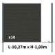 Kit clôture composite poteau à sceller - RIO Anthracite H-1,8m