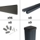 Kit clôture composite poteau à sceller - RIO Anthracite H-1,8m